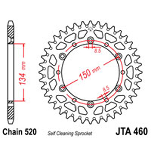 JT JT Rear Sprockets R/W 460-50SC Alloy